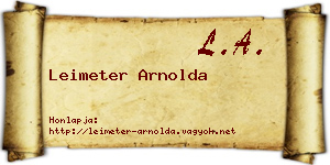 Leimeter Arnolda névjegykártya